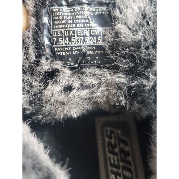 SKECHERS Winter Snow Boot Women 7.5 Brown Leather Faux Fur Lined Lace Up - Picture 7 of 16